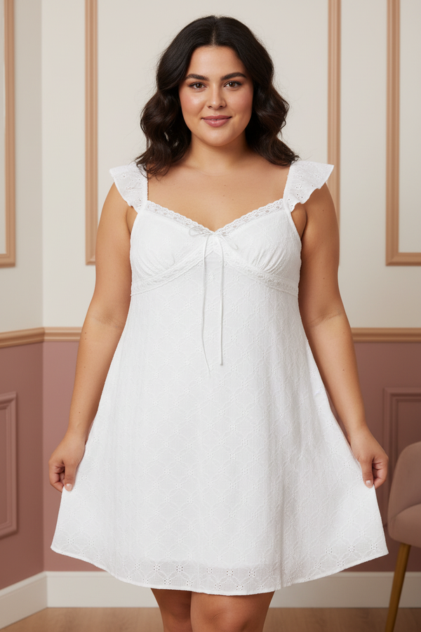 White Eyelet Dress - Large Model