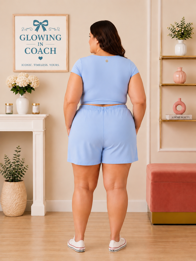 SoftlyZero™ Airy Pocket Romper | Powder Blue | XL by Halara