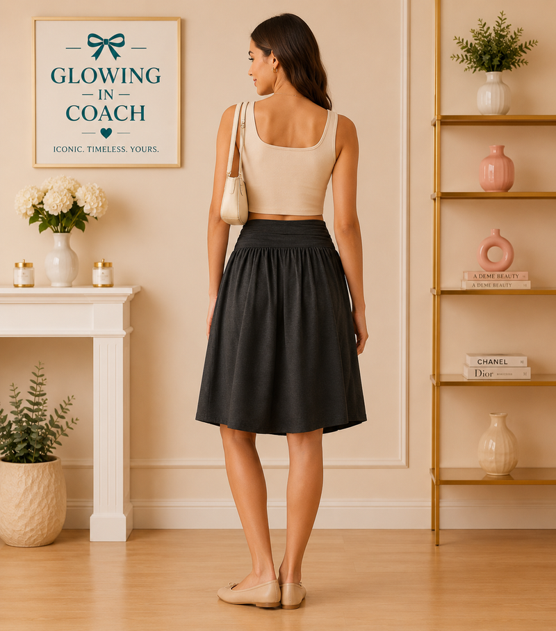 High Waisted Ruched Pocket Flowy Skirt by Halara