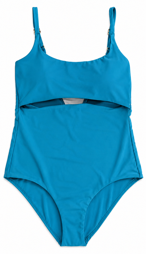 Quince One-Piece Swimsuit | Lagoon Teal Blue | Size L | NWT