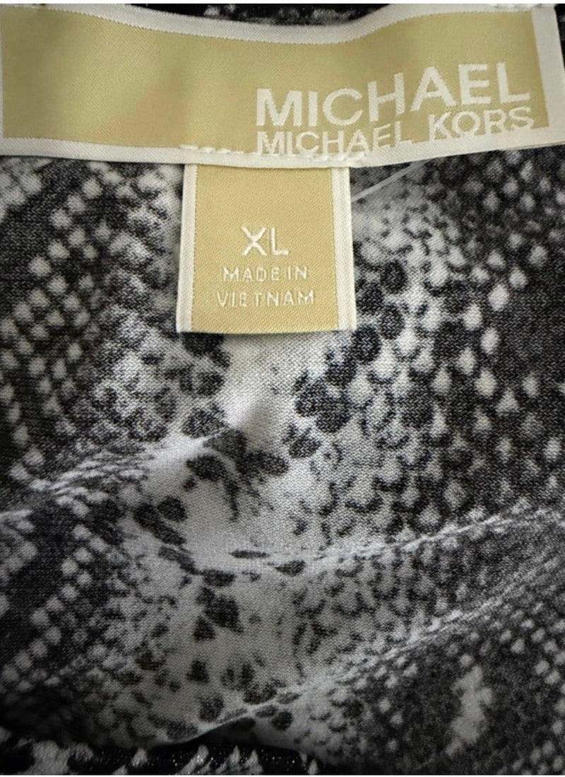Michael Kors Snake Print Drawstring Top — XL