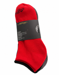 Ed Hardy Men's Red/Gray/Black Low Cut Socks – 6 Pack