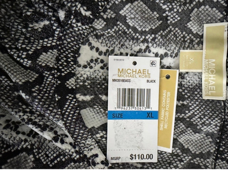 Michael Kors Snake Print Drawstring Top — XL
