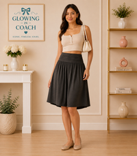 High Waisted Ruched Pocket Flowy Skirt by Halara