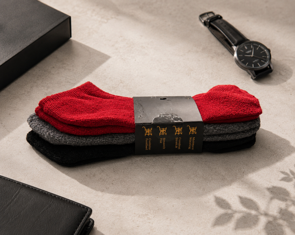 Ed Hardy Men's Red/Gray/Black Low Cut Socks – 6 Pack