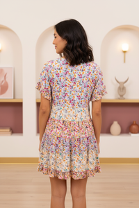 Angie Floral Dress - Back with Model