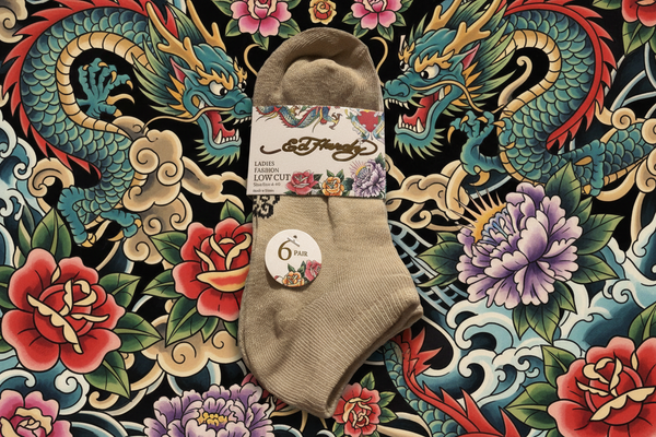 Women's Ed Hardy Low Cut Socks - 6 Pair Pack