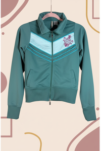 Vintage O'Neill Track Jacket – Teal Chevron Stripe (Size L)
