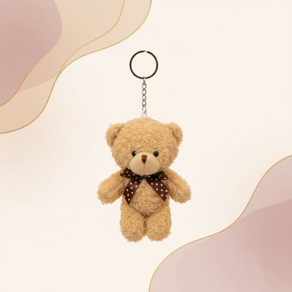 Tan Teddy Bear Keychain