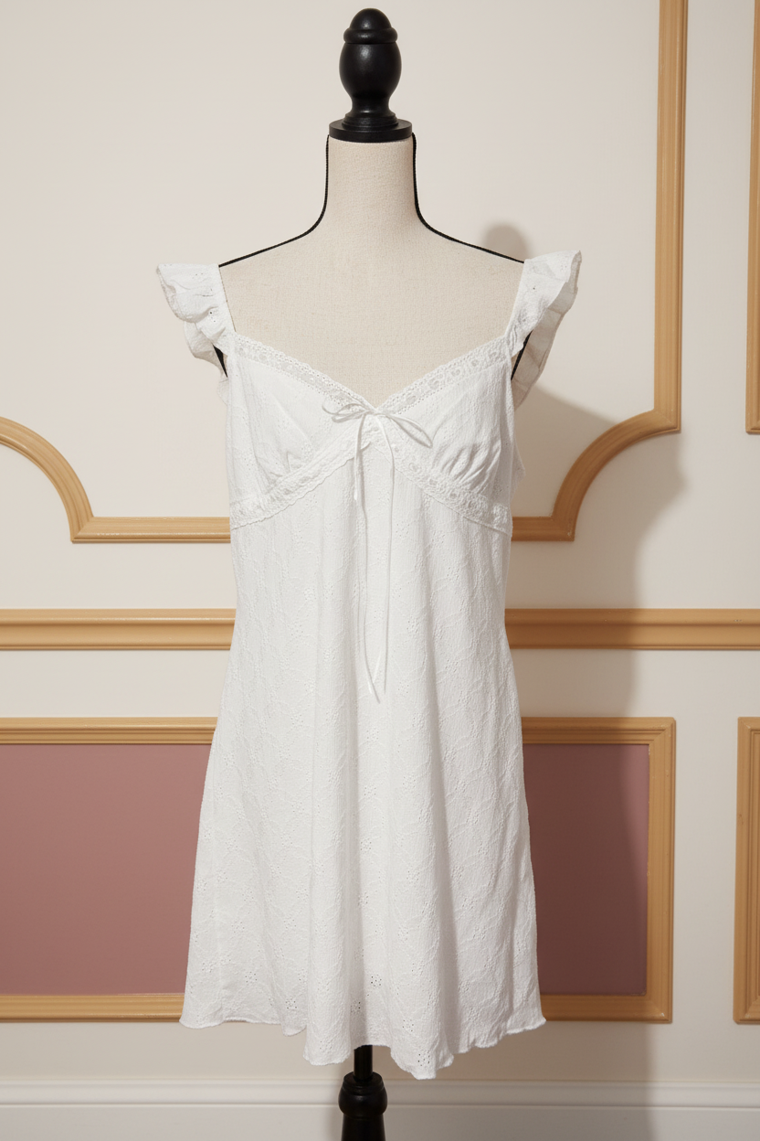 White Eyelet Dress - Front Clean Mannequin