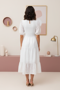 Zesica White Dress - Back Model